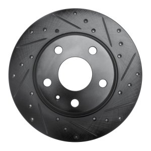 Audi TT Quattro Brake Rotor (1) - Rear Right - R1 Concepts - Drilled & Slotted - Black - `08-`15